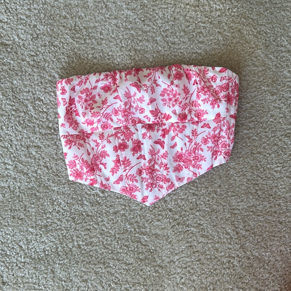 Princess Polly cute floral strapless crop top
